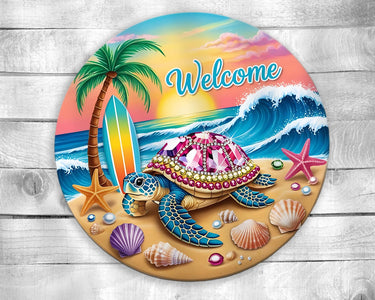 Turtle Colorful Door Hanger - Bright Wooden Sign, Fun Home Decor for Front Door, Seasonal & Year-Round Use, Vibrant Entryway Accent